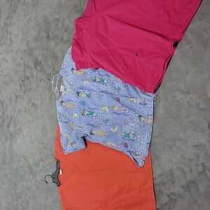 Size L. Scrubs: 3 tops by Dickies, Cherokee, Simply Basic.  